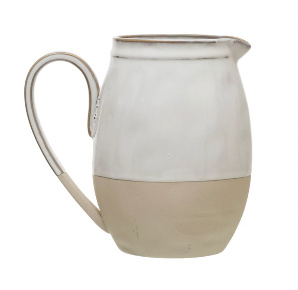 Stoneware Pitcher with Glaze