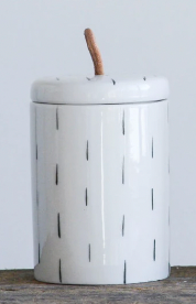 Container with Lid and Leather Pull