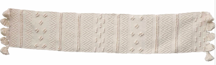 Table Runner with Pom Poms and Tassels
