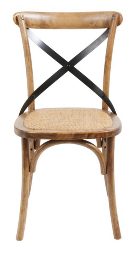 Dining Chair Brody Medium Brown with Black Metal