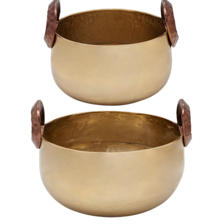 Gold Bowl W/ Handles