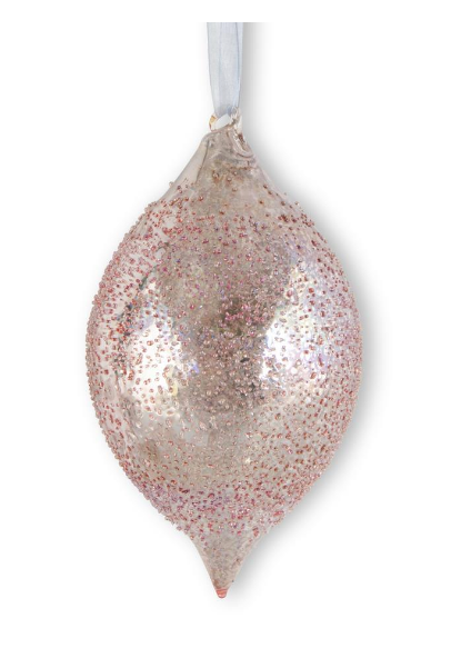 4.75" LIGHT PINK MERCURY GLASS ROUND ORNAMENT