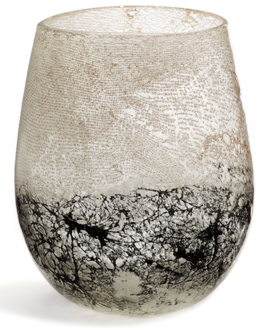 Copper & Black Glass Vase