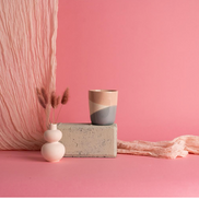 Sweet Grace Candle Pink & Gray Ceramic