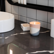 Sweet Grace Candle Pink & Gray Ceramic