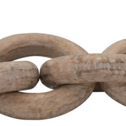 Mango Wood Chain Décor w/ 4 Ring Shaped Links