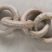 Mango Wood Chain Décor w/ 4 Ring Shaped Links