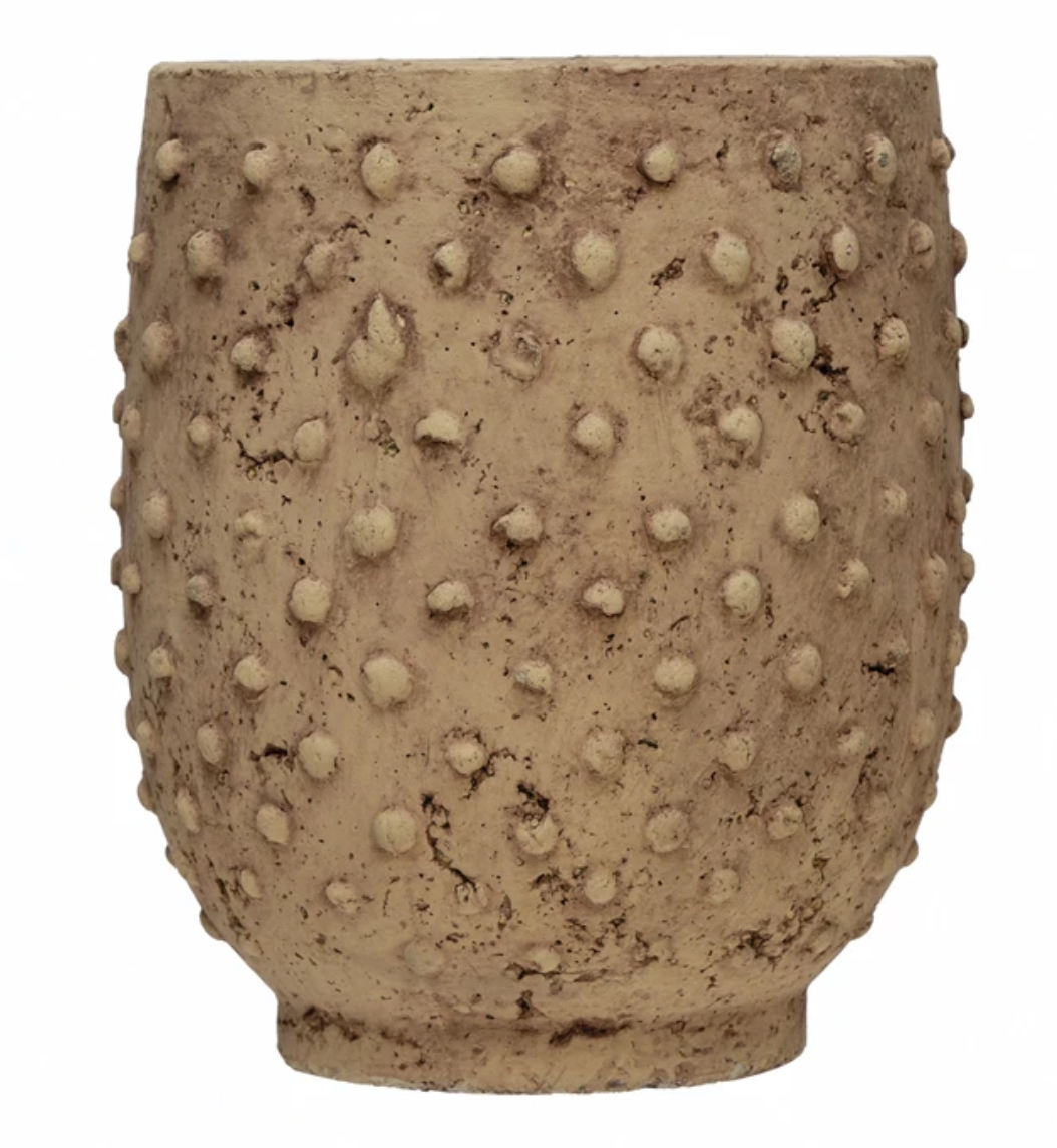 Sandstone Hobnail Planter, Distressed Finish