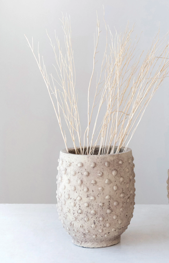 Sandstone Hobnail Planter, Distressed Finish