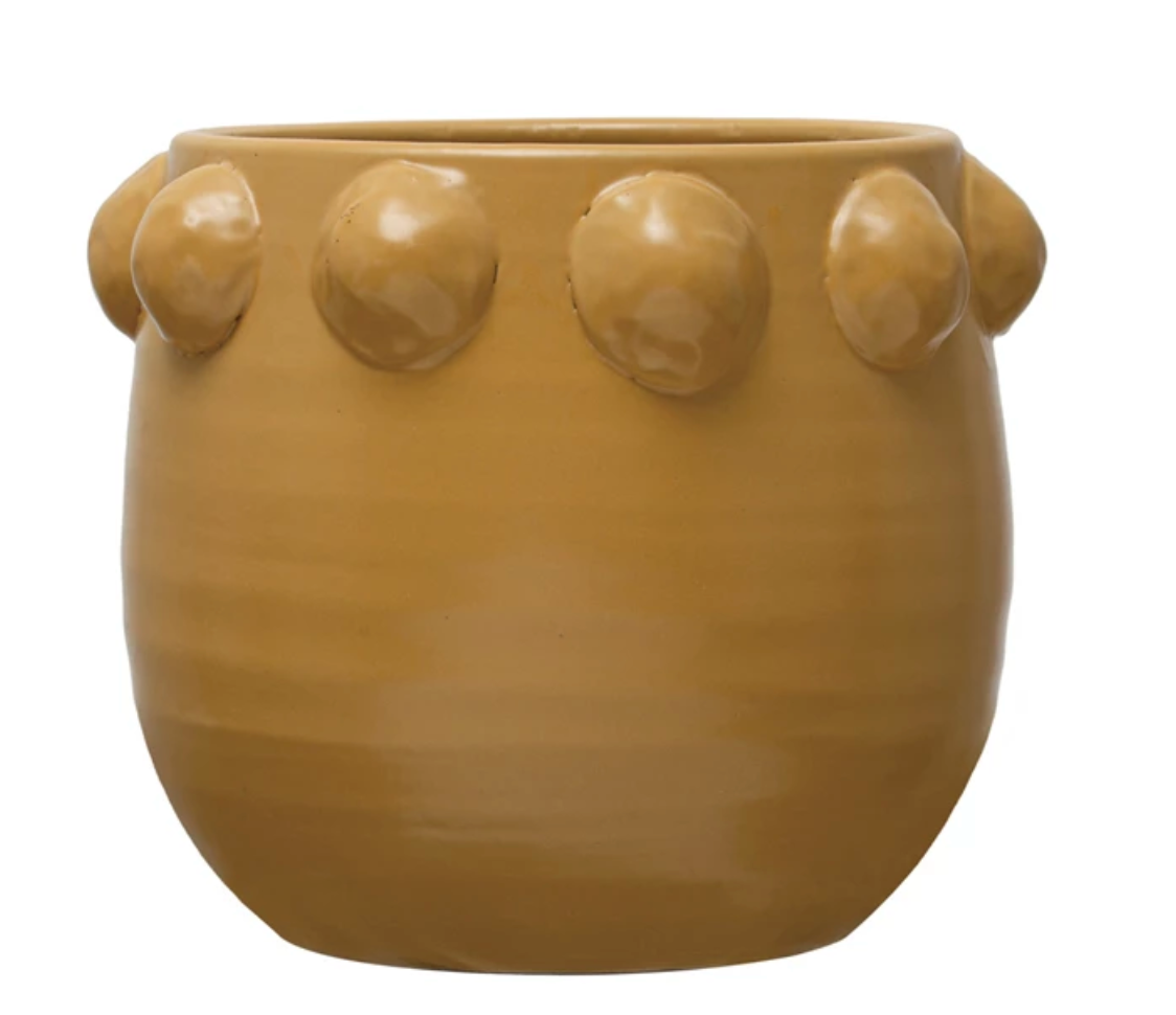 Terracotta Planter w/ Raised Dots around rim