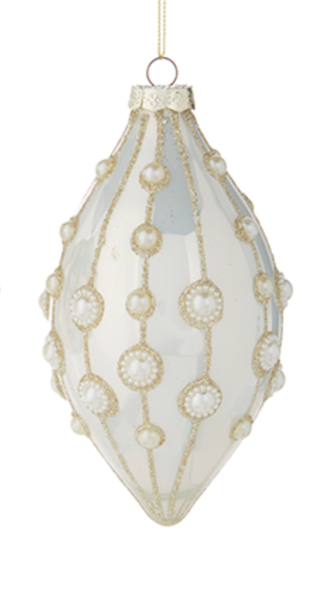 4" Pearl Embellished Ornament