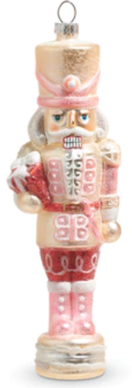 Glittered Pink Nutcracker Ornament