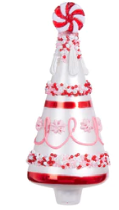 Ornament 6" Beaded Peppermint Tree