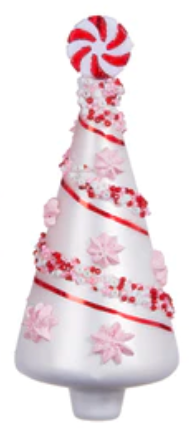 Ornament 6" Beaded Peppermint Tree