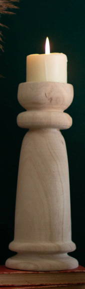 Candlestick Turned Wooden