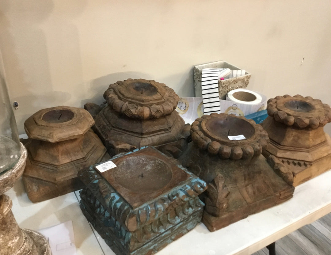 Pillar Base Antique Candle Stand CL