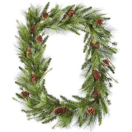 30" Rectangular Green Mixed Pine Wreath