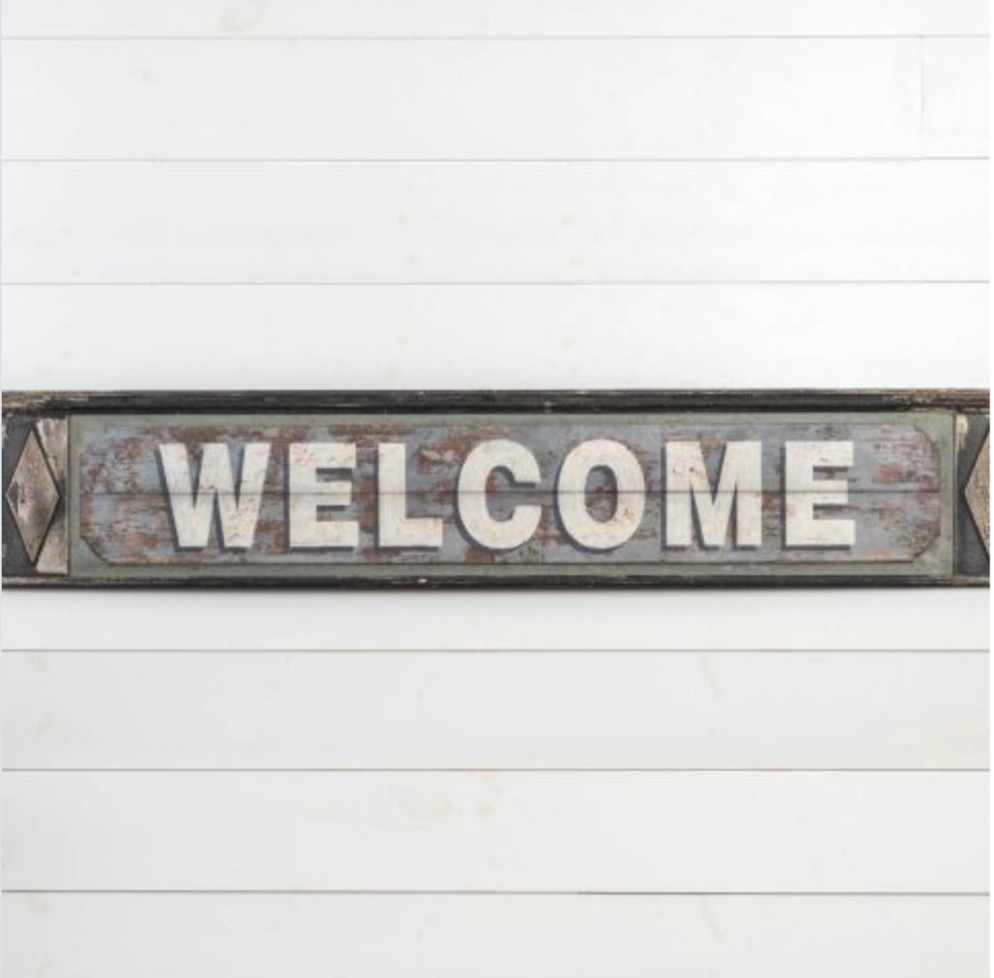 Welcome Wood Sign RH