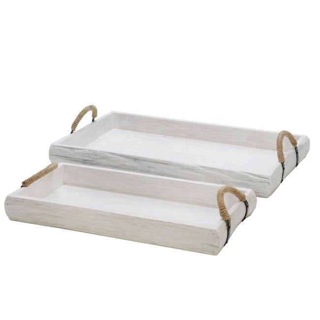 White Wash Wood Trays SH