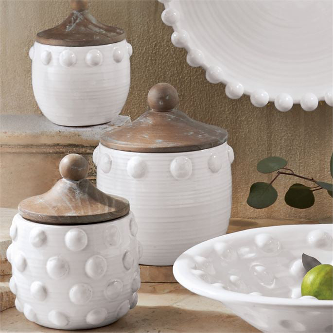 Jar with Lid Raised Dotted Small