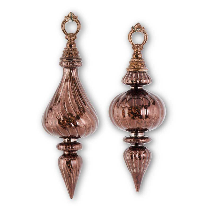 Assorted Copper Brown Finial Shatterproof Ornament