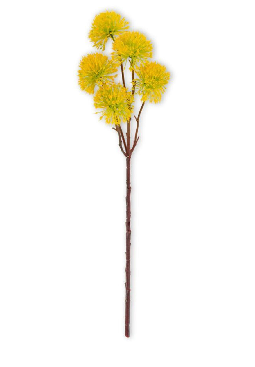 21” Yellow Centaurea Thistle Spray KK