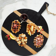 Charcuterie Board Black Round Medium