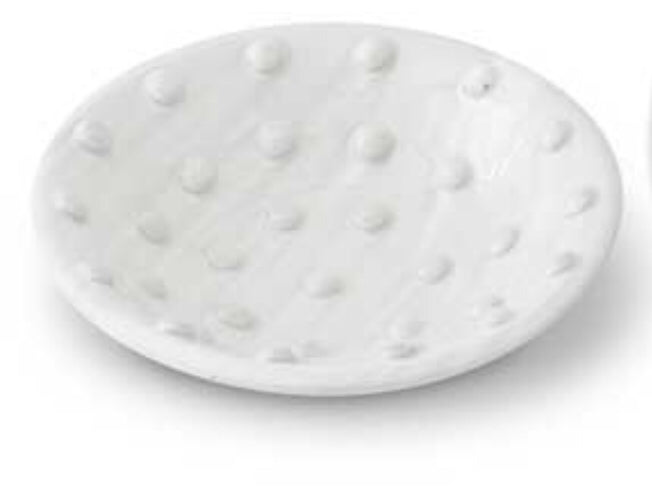 Bowl  Terra-cotta White Glazed Polka Dot