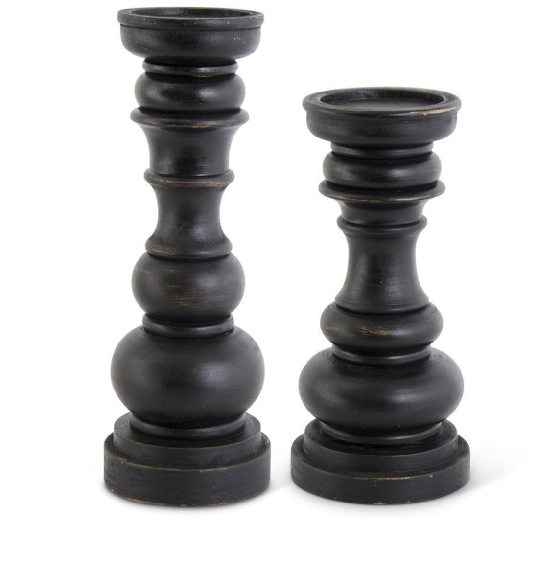Rounded Black Pillar Candleholder