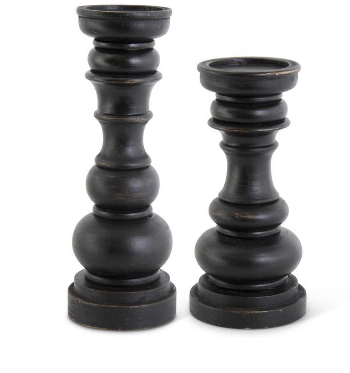 Rounded Black Pillar Candleholder