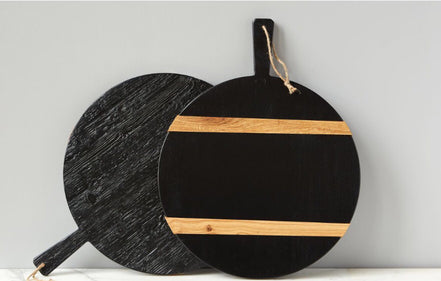 Charcuterie Board Black Round Medium