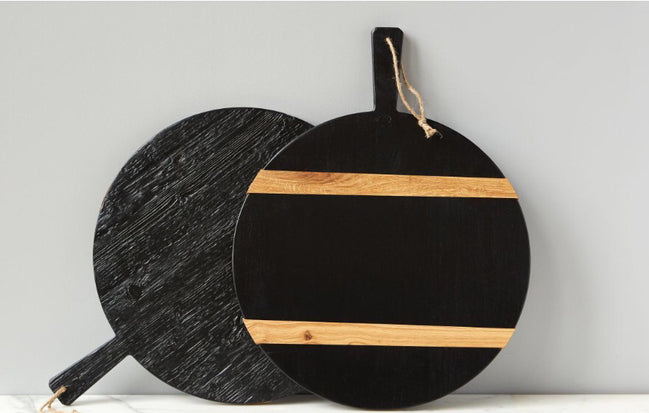 Charcuterie Board Black Round Medium