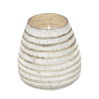 Candle On Silver Striped Glass SH