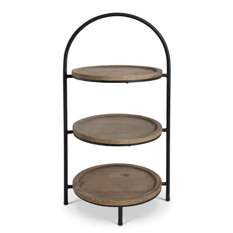 Tray Wood 3 Tiered Stand 27”