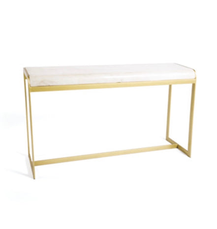 Console Table White Marble Gold Metal Base