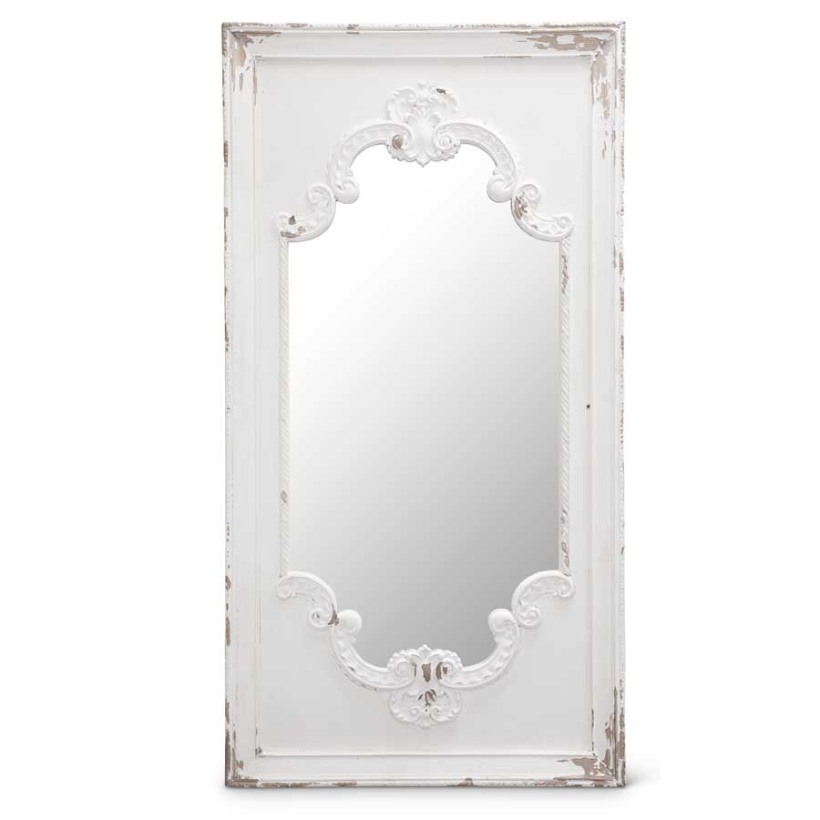 Mirror Whitewash Ornate Rectangle